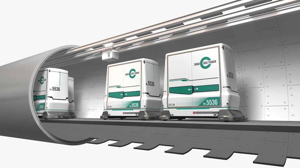 Container von Cargo Sous Terrain werden unterirdisch transportiert