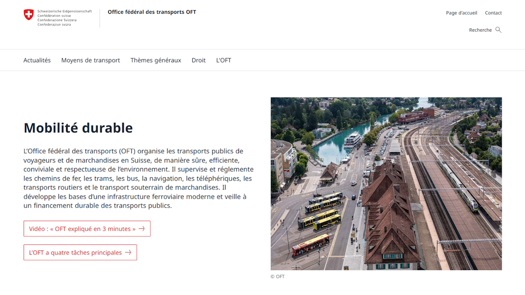 Capture d’écran du nouveau site Web de l’OFT 