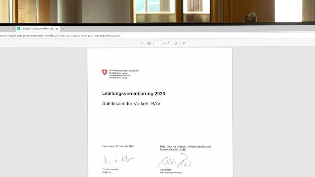 Leistungsvereinbarung auf einem Computerbildschirm 