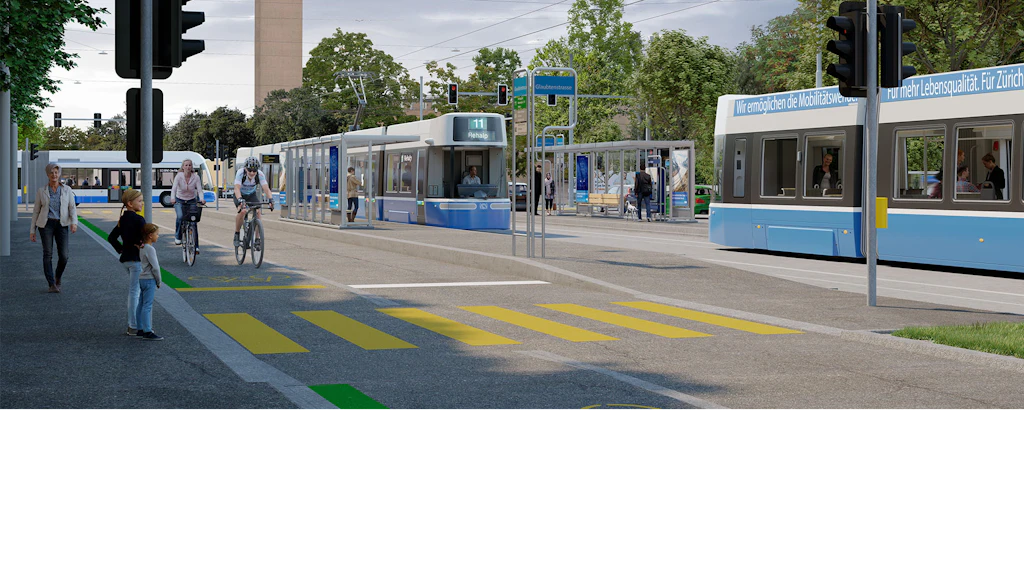 Visualisierung des künftigen Trams nach Zürich-Affoltern