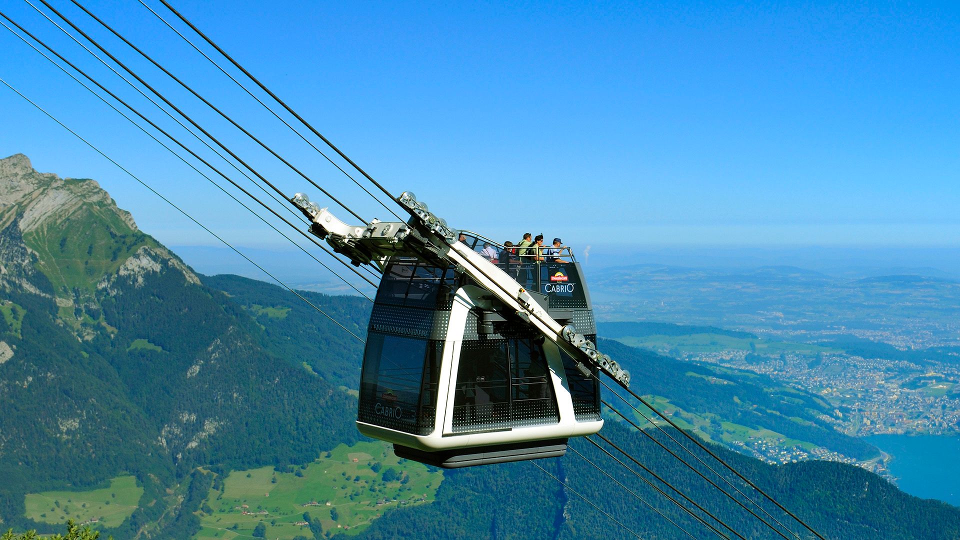 La cabine du téléphérique CabriO au Stanserhorn