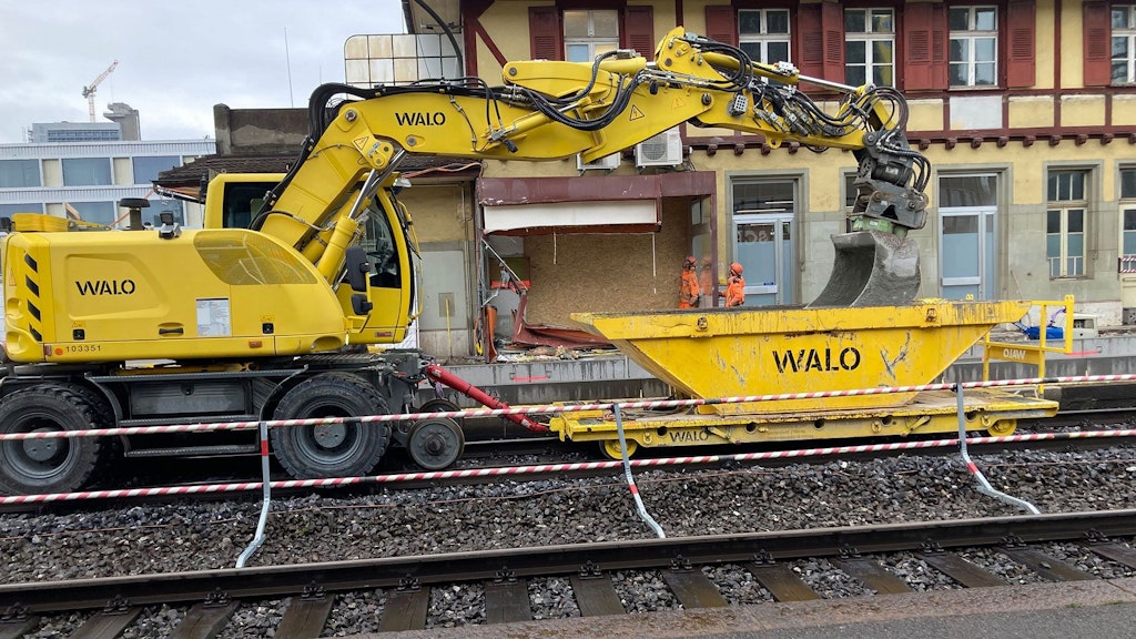 Lavori di costruzione alla stazione di Ostermundigen